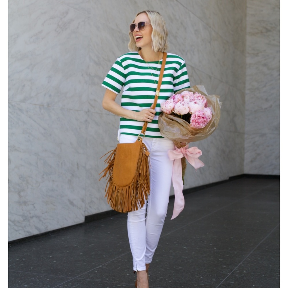 Kate Spade Size 4 Green Stripes Shirt